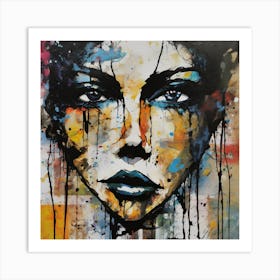 Xpressive Abstract Faces Art Print