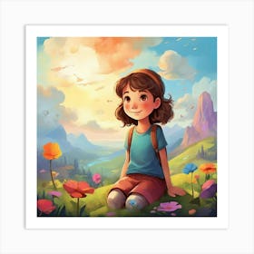 A Nice Kids Art Illustration In A Painting Style Art 1 Art Print