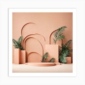 Abstract Background With Plants 2 Art Print