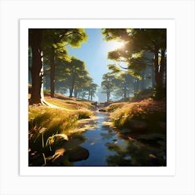 A Symphony Of Sunlight And Earthly Splendor In Unreal Engine Unreal Engine Art Print