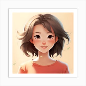 Portrait Of A Girl Anime Art Print