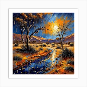 Desert Landscape Painting Art Print