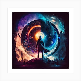 Man Standing In Front Of A Circle Art Print