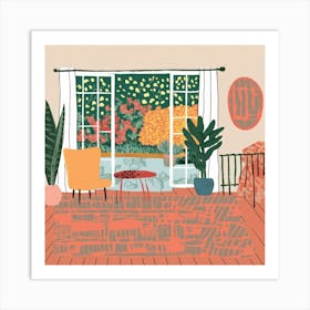Living Room Illustration Art Print