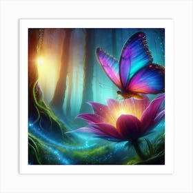 Butterfly In The Forest 9 Art Print