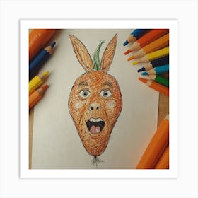 Carrot Face Art Print