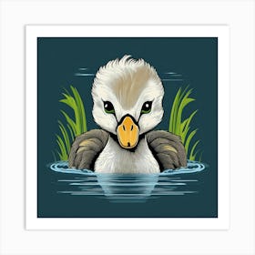 Duck In Water 1 Art Print