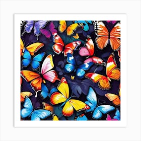 Colorful Butterflies 34 Art Print