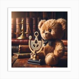 Masonic Symbol With Teddy Bear Art Print