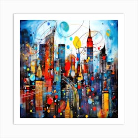 Cityscape Background - Skyline Design Art Print