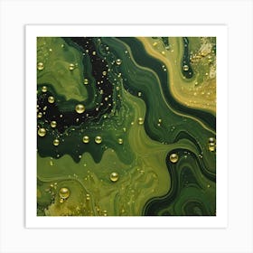 olive gold abstract wave art 11 Art Print