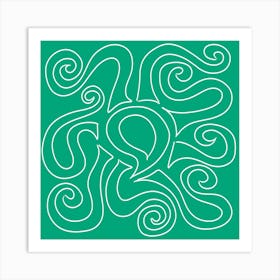 Green Octopus Art Print