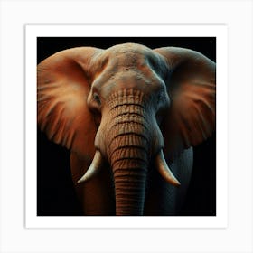 The Majestic African Elephant: A Symbol of Strength, Resilience, and the Beauty of the Natural World Art Print