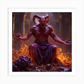 Demon With Horns 1 Art Print