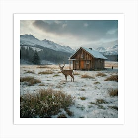 Cabin In The Snow 2 Art Print