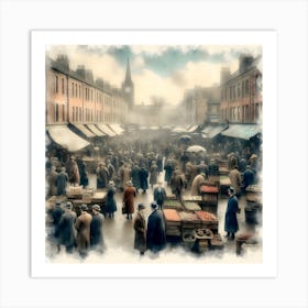 Early Small Town America And The Automobile ~Reimagined 7 Art Print