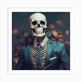 Skeleton In A Suit 1 Art Print