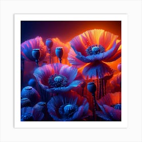 Poppies In The Night Art Print