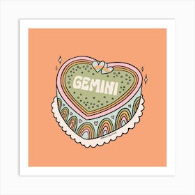Gemini Heart Cake Art Print