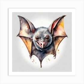 Bat Watercolor Art Print