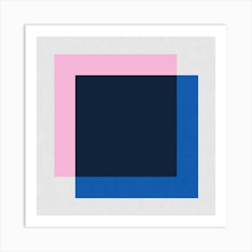 Pink and blue geometry 4 Art Print