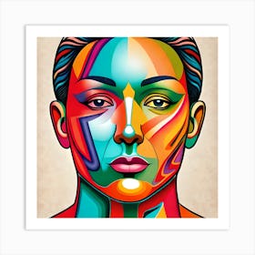 Colorful Face Of A Woman Art Print