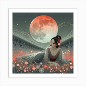 Geisha Creative Illustration Artwork 21 Art Print