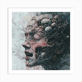 Madness - Female Metal Skullhead Art Print