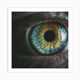 A Macro Shot Of A Human Eye Showcasing The Vivid Light and Colours of the Iris Art Print