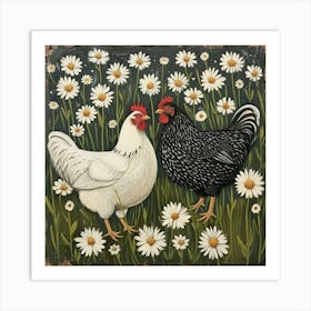 Chickens Fairycore Painting 3 Art Print