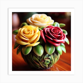 Roses In A Vase Art Print