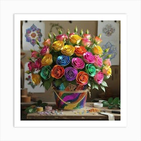 Rainbow Roses II Art Print