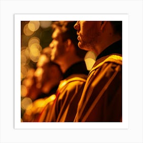 Choir In Front Of Christmas Lights Art Print