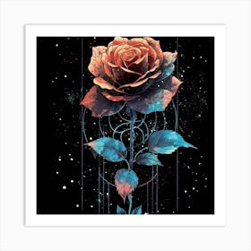 Rose In Space 1 Art Print