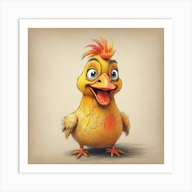 Cartoon Chicken Art Print