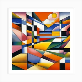 Landscape, style of Modernism 2 Art Print