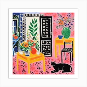 Cat In The Living Room 3 Art Print