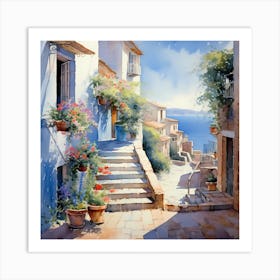 Provencal Gardens by the Sea Art Print