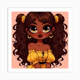 Black Girl In Yellow Dress Art Print