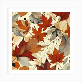 Autumn maple Art Print