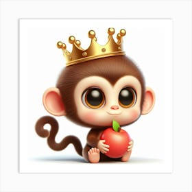 Monkey With A Crown Art Print