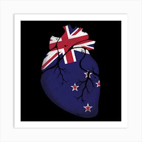 New Zealand Heart Flag Art Print