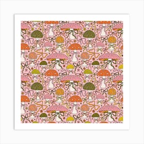 Mushrooms And Bow Print Art Print