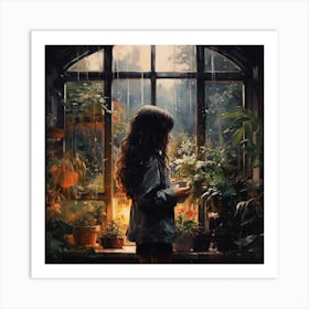 Cosy In The Greenhouse Art Print