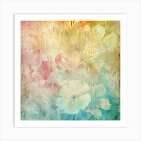 Abstract Background With Flowers Photo Art Print