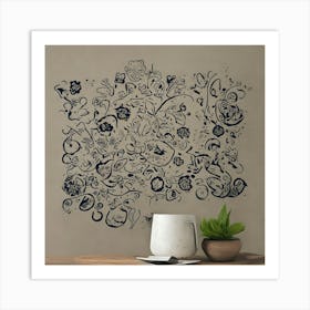 Floral Wall Sticker Art Print