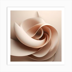 Abstract Rose, Abstract Background, Generate An Abstract Design With Soft Curved Lines In Neutral Tones Emphasizing Simplicity Art Print