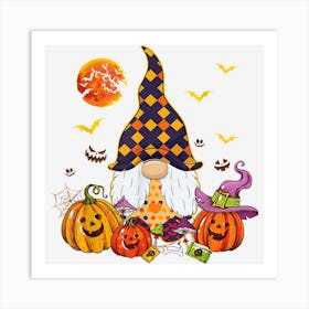 Pumpkin Gnome Cute Halloween Costume Men Women Kids Art Print