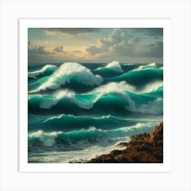 Ocean Crashing Waves Art Print