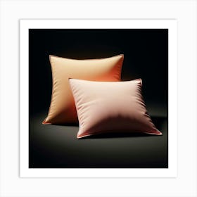 Two Pillows On A Black Background 1 Art Print